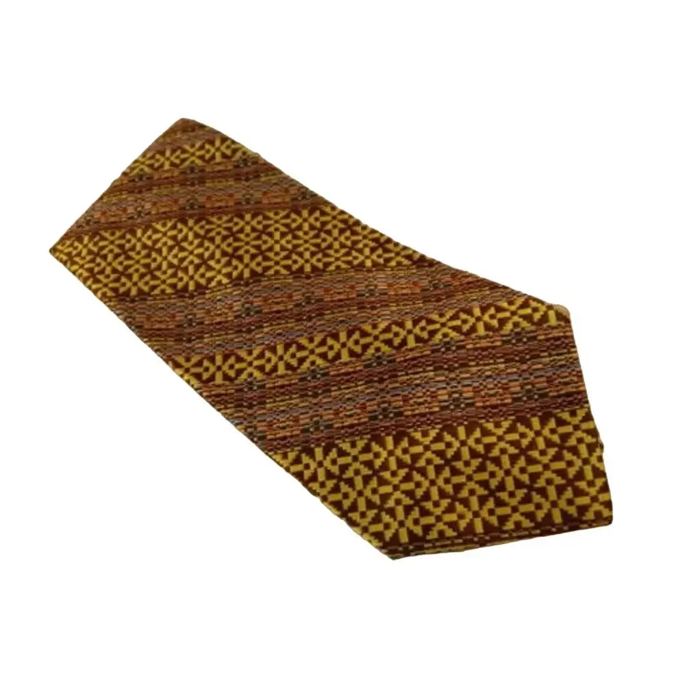 Vintage Wide Tie, Maroon, Tan and Brown Patterned and Textured Necktie